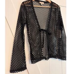 London Rose Womens Size Small Open Knit Cardigan Kimono Whimsigoth Fairy Witchy